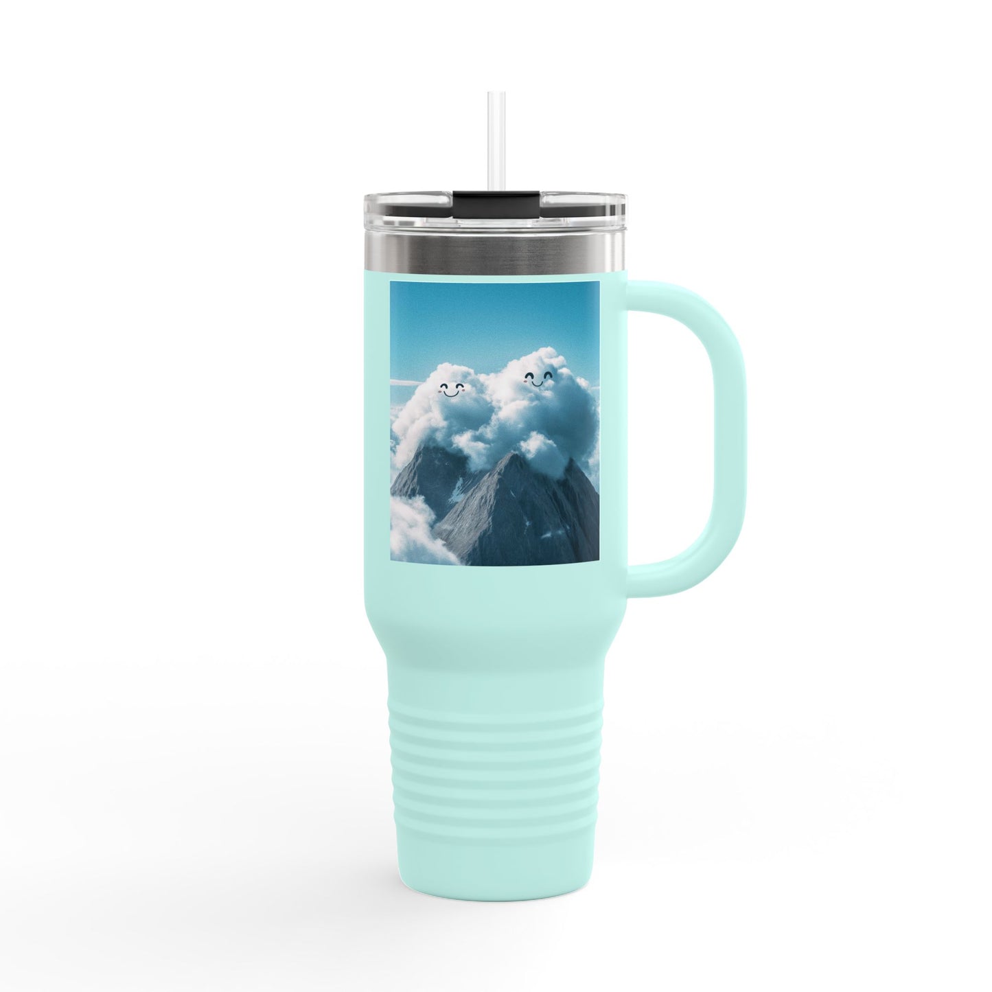 Insulated Travel Mug, 40oz - Cloud Smiles Design Insulated Mug