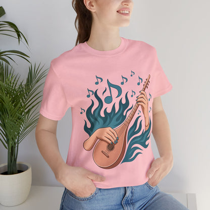Musical Vibes Tee, Women's Graphic T-Shirt, Music Lover Gift, Casual Wear, Festival Outfit, Band Merch - Lightweight Fabric Tee