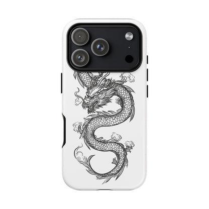 Dragons Phone Cases - Black Ink Tattoo Design of Dragons Tough Cases
