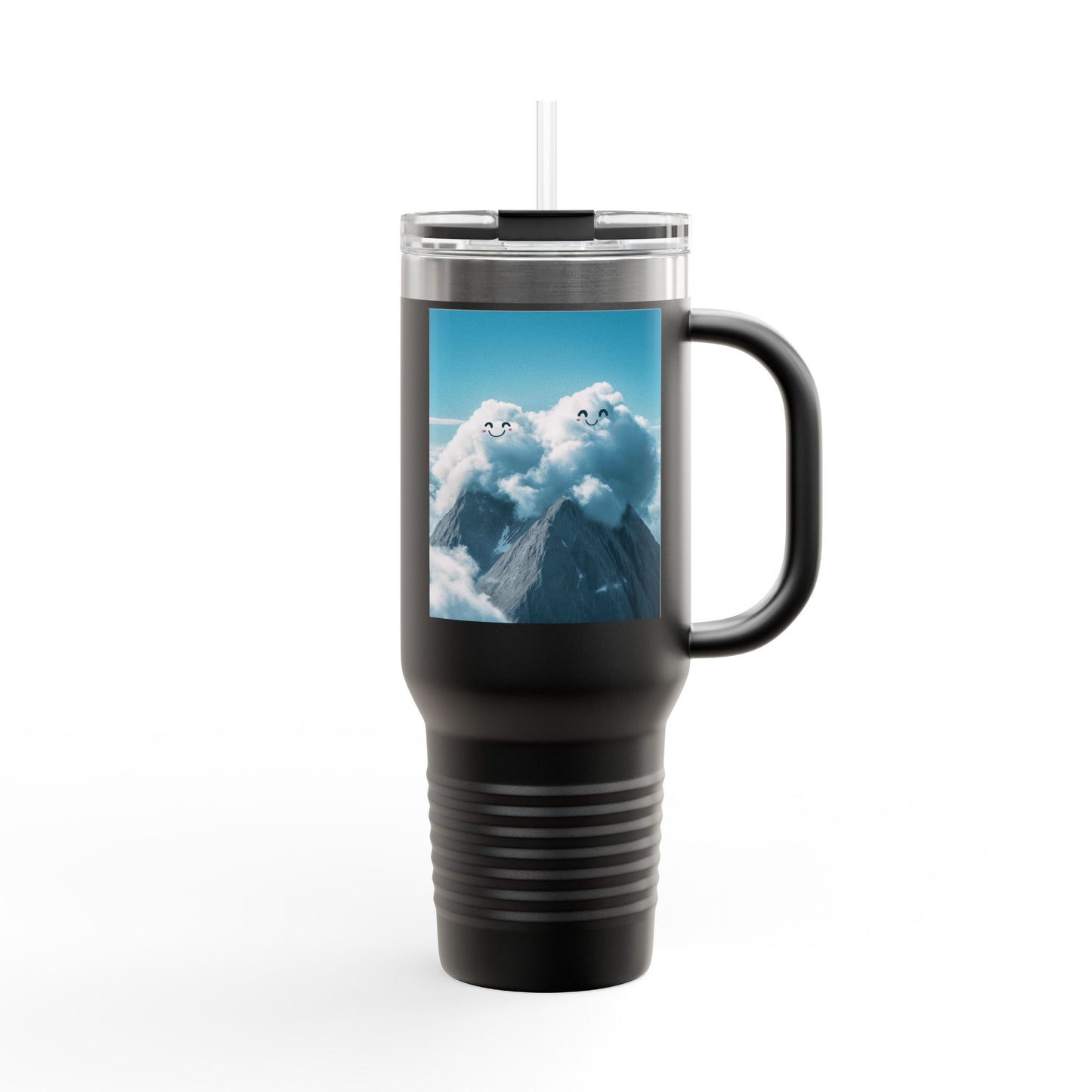Insulated Travel Mug, 40oz - Cloud Smiles Design Insulated Mug