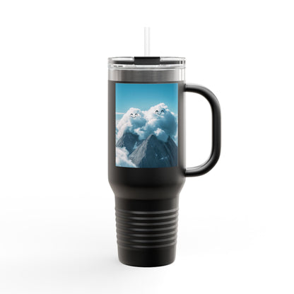 Insulated Travel Mug, 40oz - Cloud Smiles Design Insulated Mug