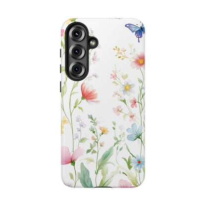 Watercolor Wildflower & Butterfly Phone Case - iPhone, Samsung, and Google case