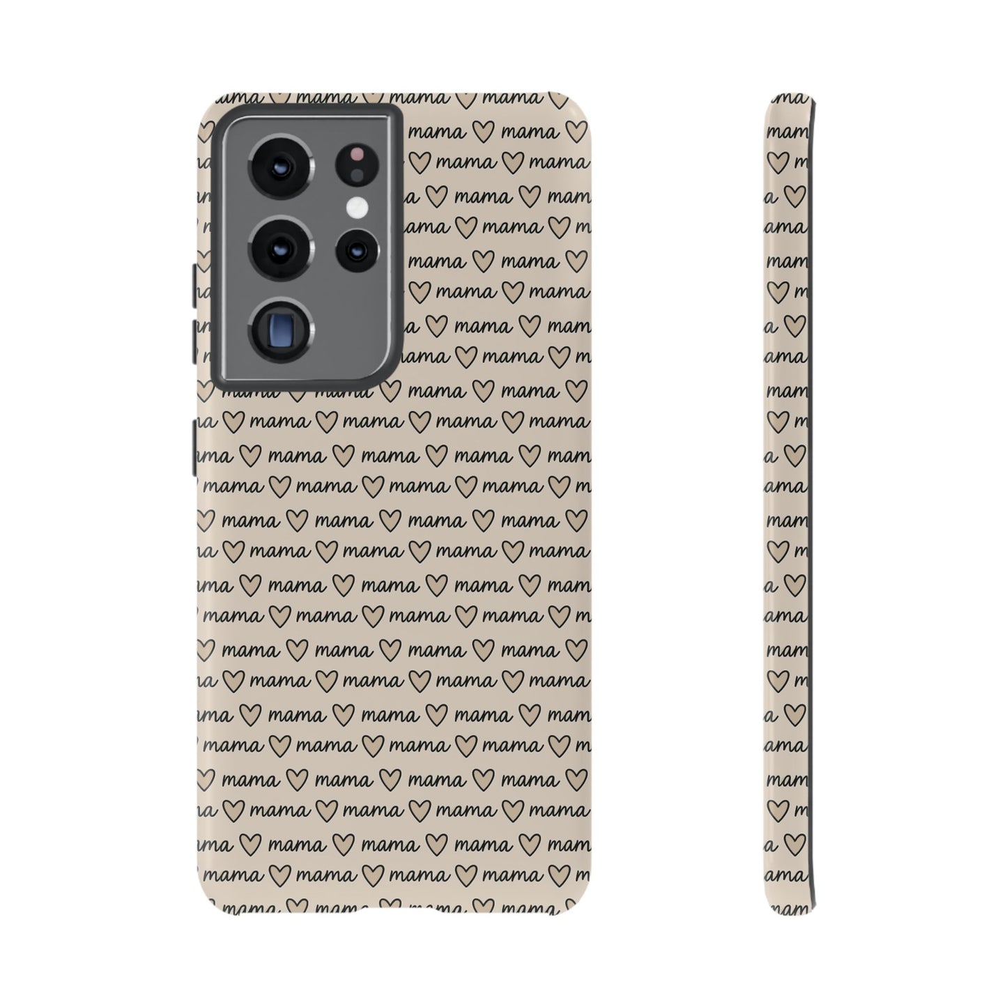 Mama Script Heart Pattern Phone Case