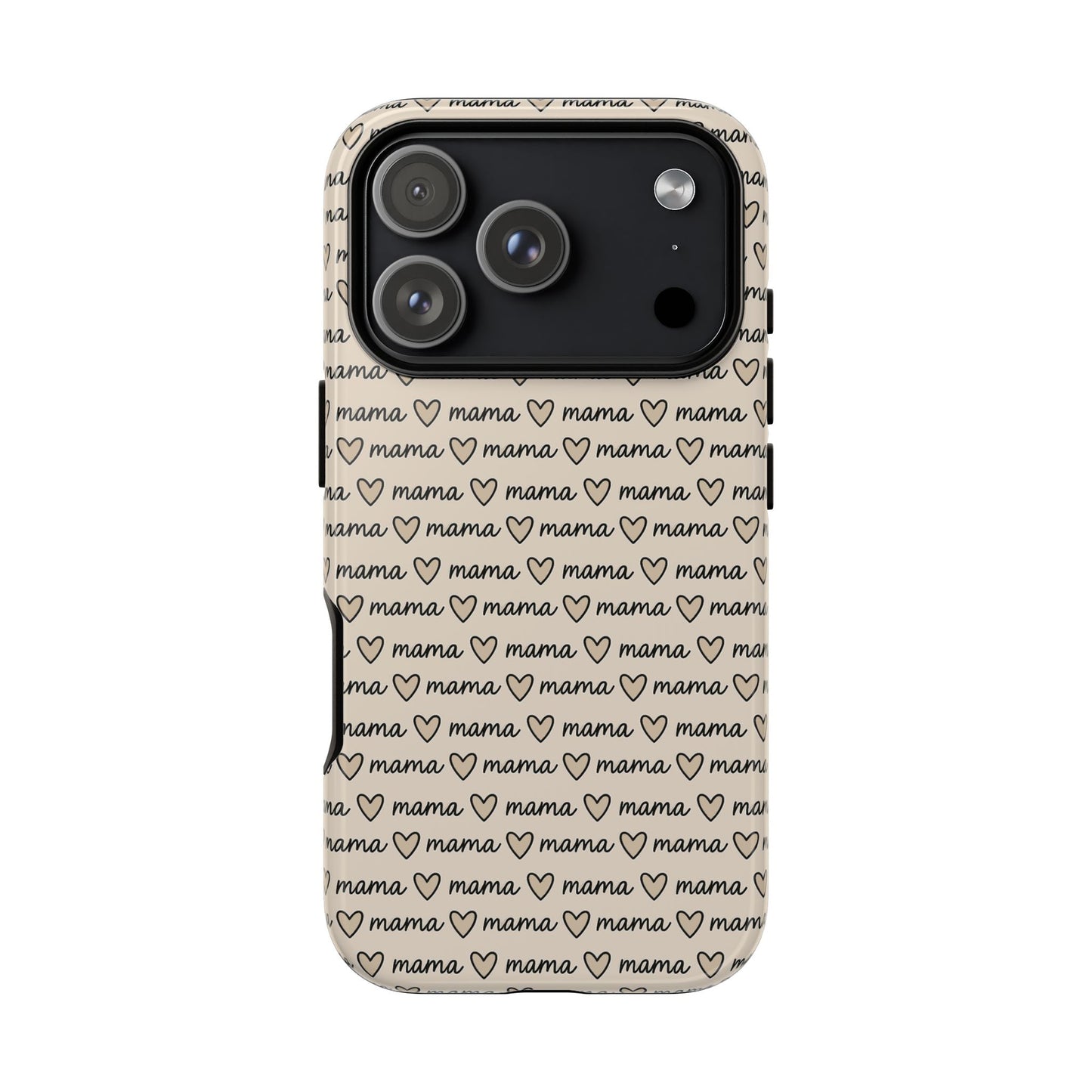 Mama Script Heart Pattern Phone Case