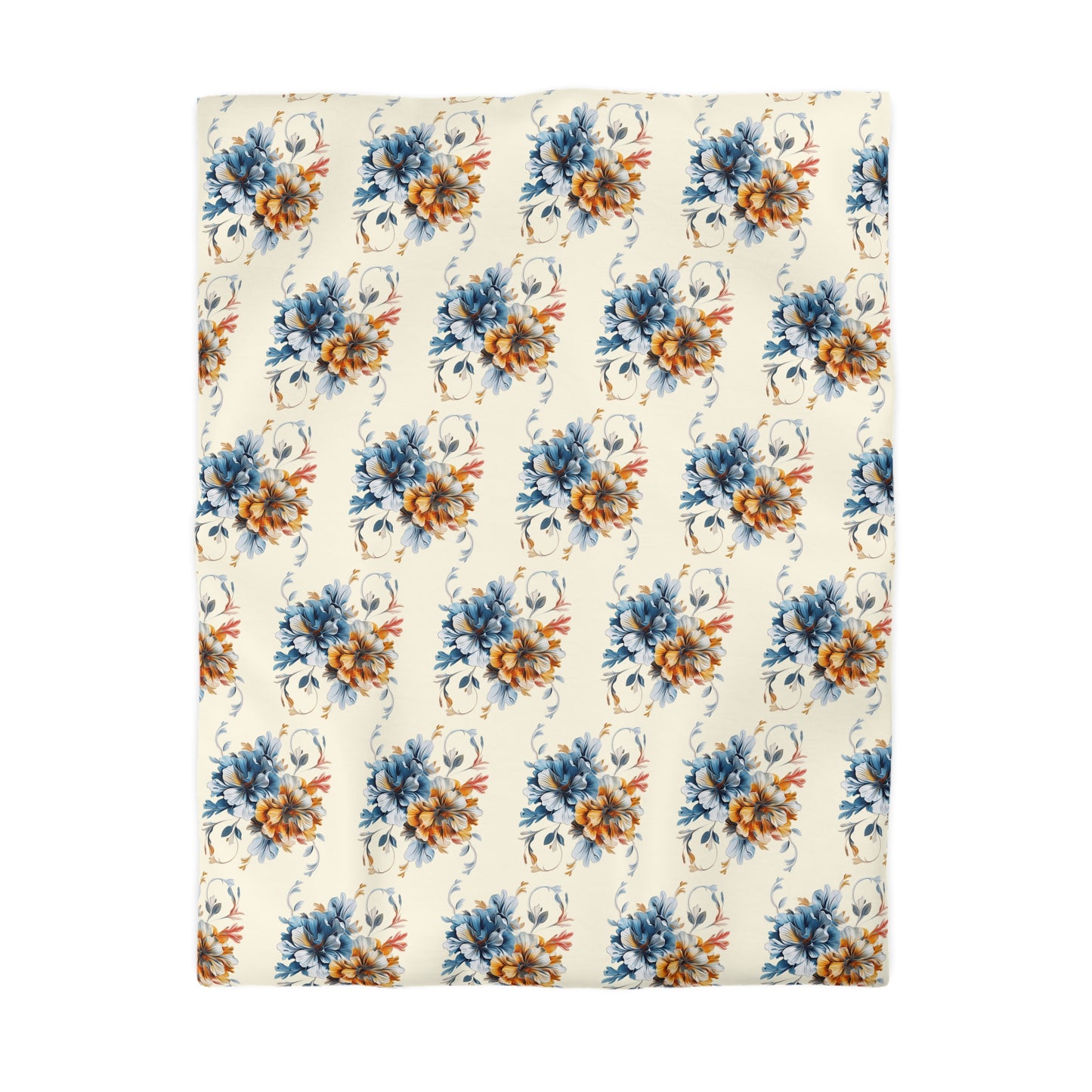 Floral Microfiber Duvet Cover, Soft Bedding Set, Cozy Home Decor, Nature-Inspired Bedroom, Spring Gift Idea