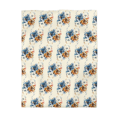 Floral Microfiber Duvet Cover, Soft Bedding Set, Cozy Home Decor, Nature-Inspired Bedroom, Spring Gift Idea