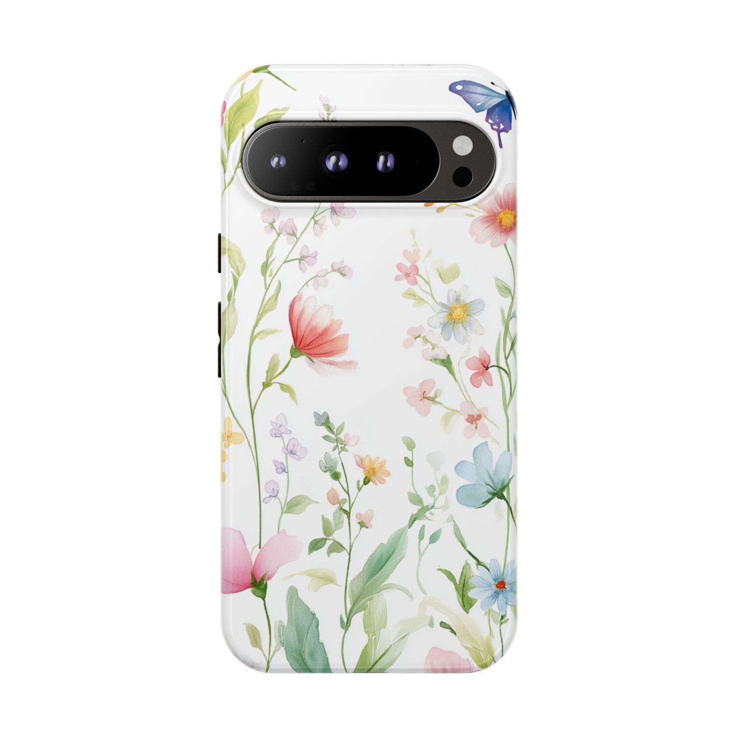 Watercolor Wildflower & Butterfly Phone Case - iPhone, Samsung, and Google case