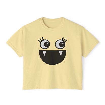 Cute Monster Women's Boxy Tee - Playful Graphic T-Shirt for Fun Style