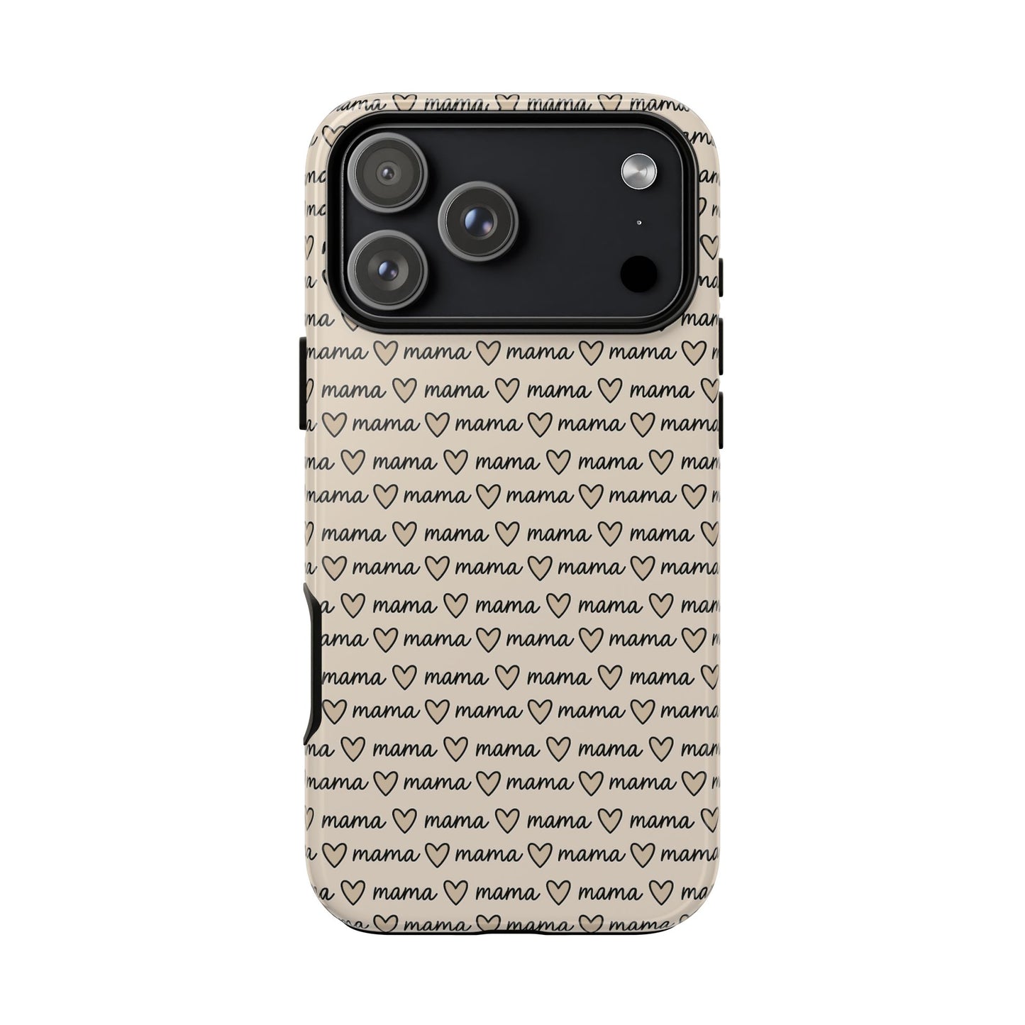 Mama Script Heart Pattern Phone Case