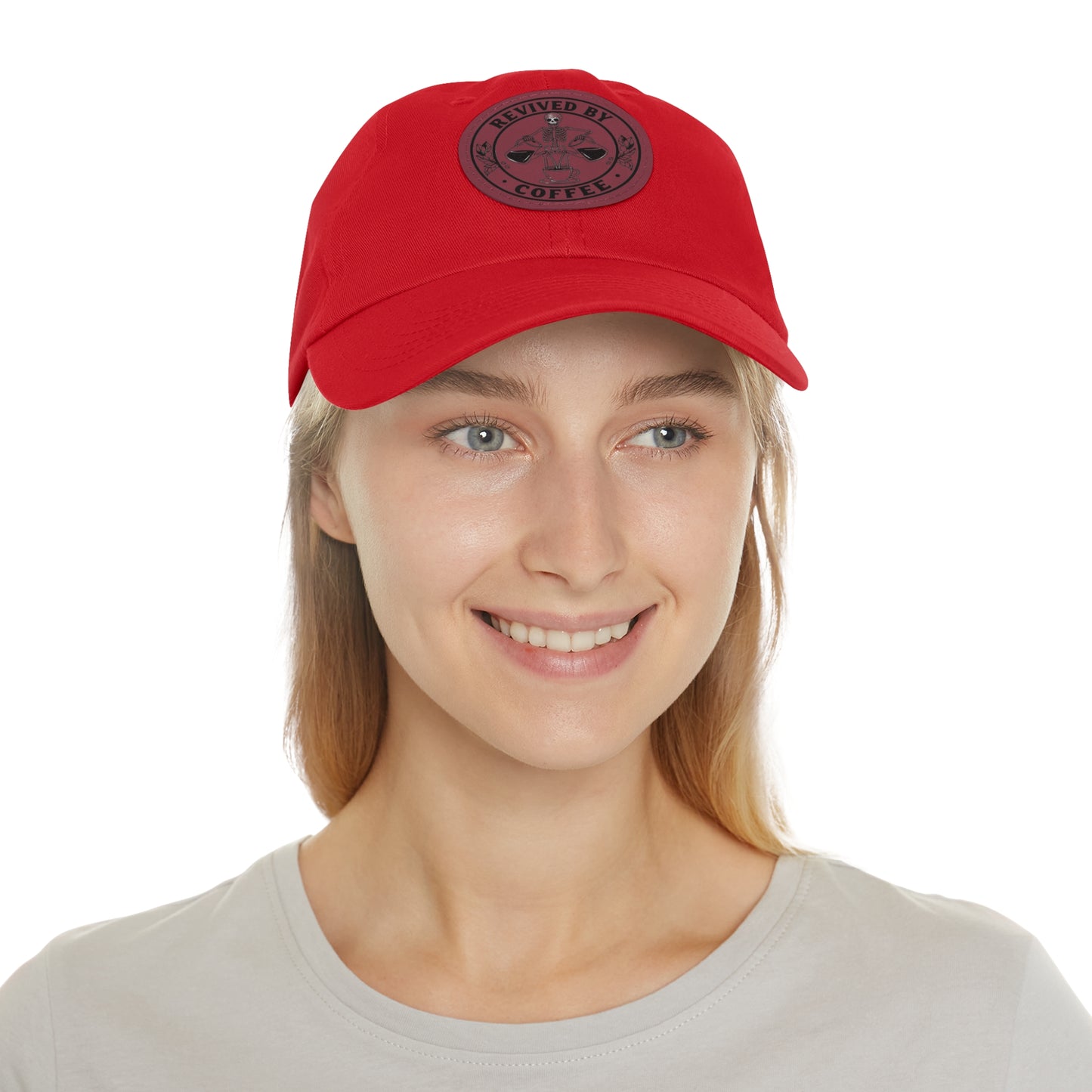 Revived by Coffee Dad Hat with Leather Patch - Perfect Gift for Coffee Lovers