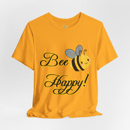 Bee Happy Unisex Jersey Tee - Cheerful Graphic T-Shirt for Positive Vibes