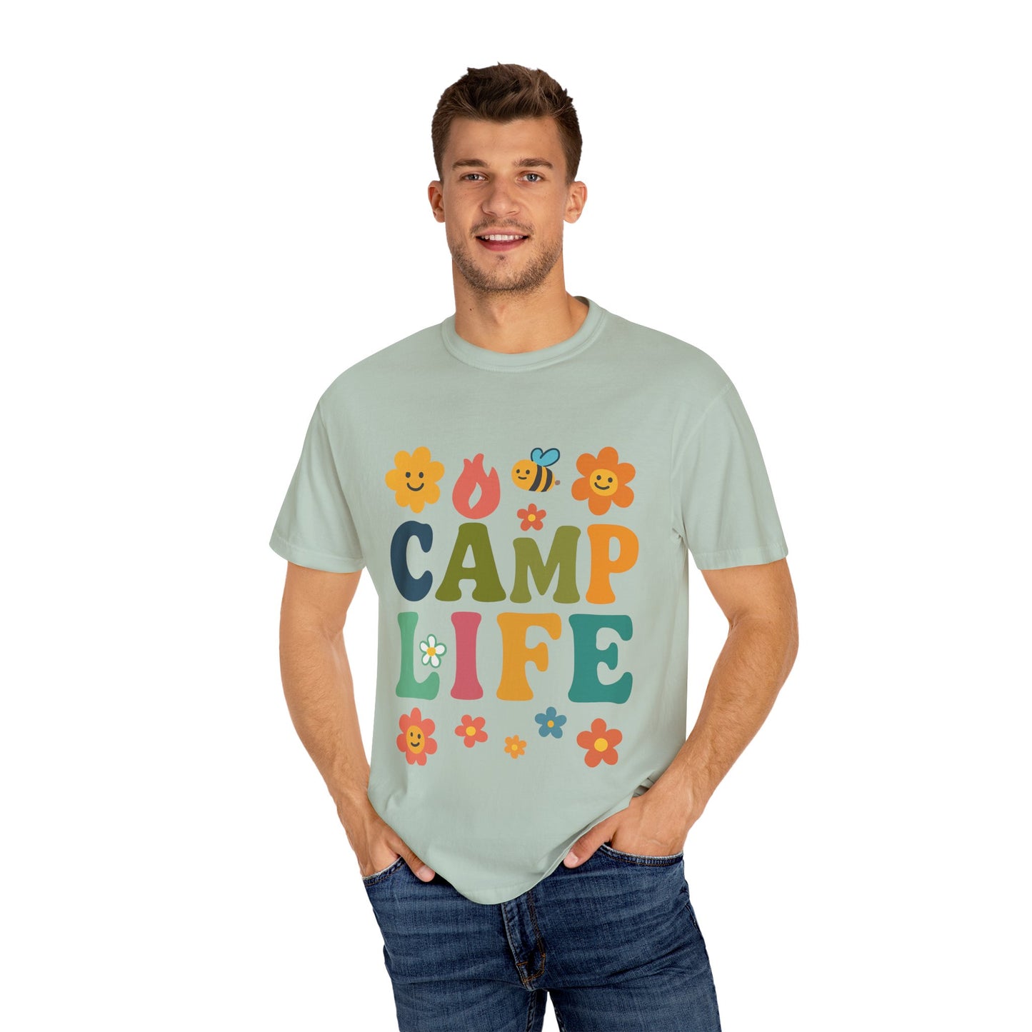 Camp Life Unisex Garment-Dyed T-Shirt - Fun and Colorful Outdoor Vibes