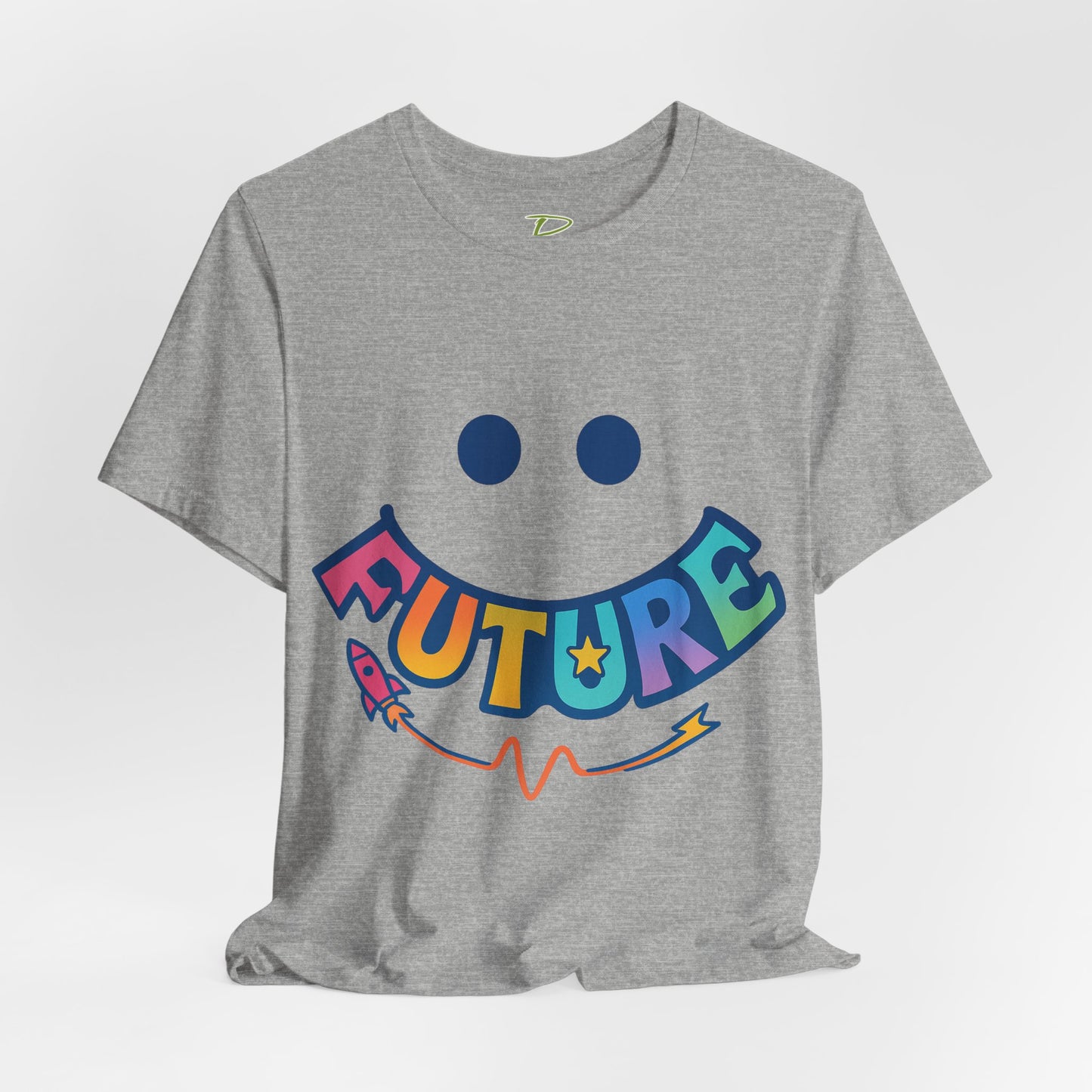 Colorful Future Smiley Unisex Tee - Vibrant Graphic T-Shirt for Optimism and Fun - Lightweight Fabric T-shirt