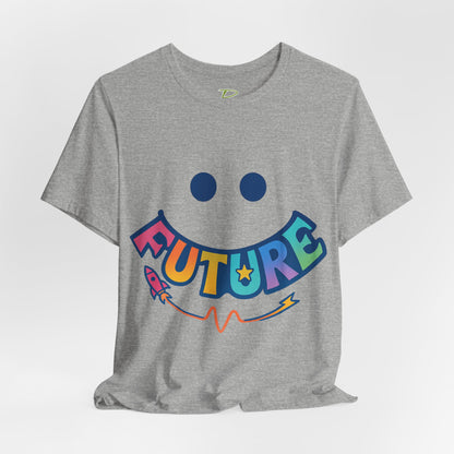Colorful Future Smiley Unisex Tee - Vibrant Graphic T-Shirt for Optimism and Fun - Lightweight Fabric T-shirt
