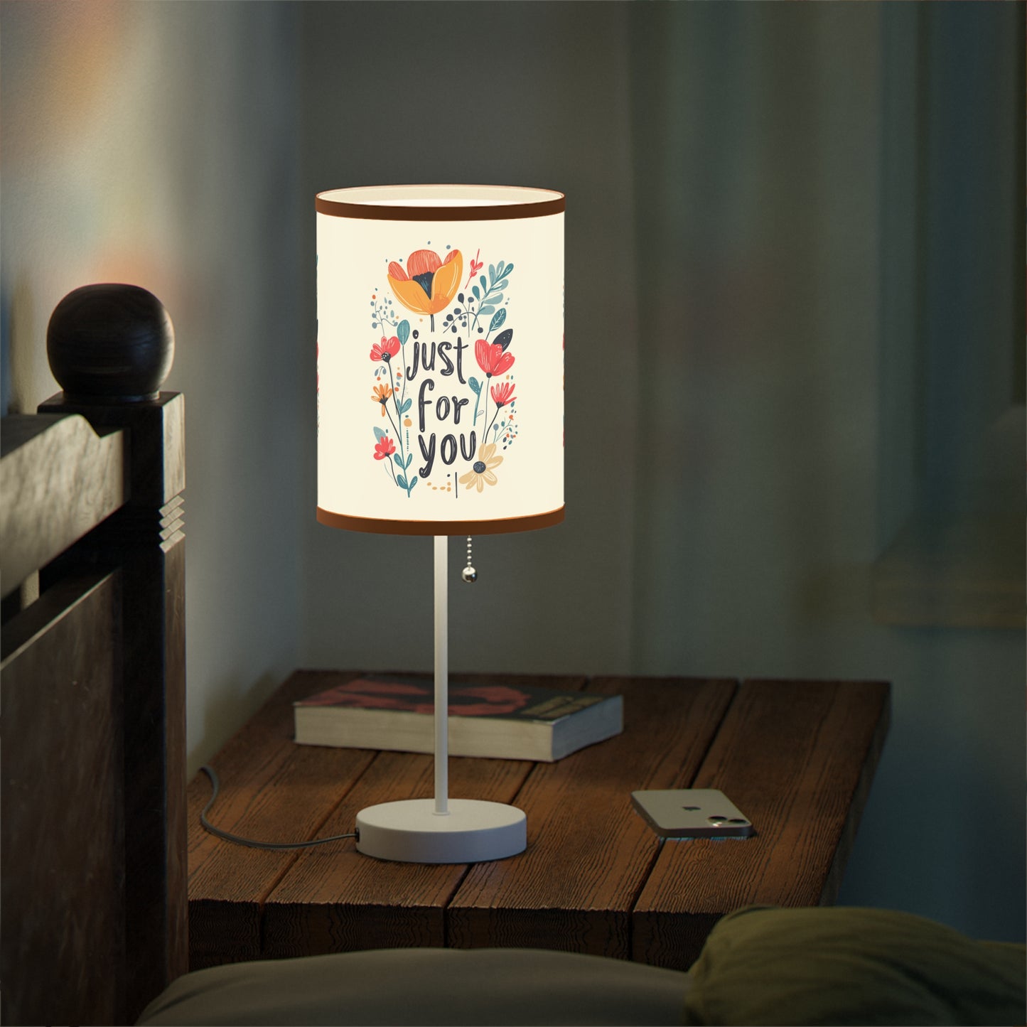 Floral Table Lamp - "Just For You" Design - Gift - Lamp on a Stand, US|CA plug - Table Lamps
