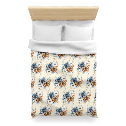 Floral Microfiber Duvet Cover, Soft Bedding Set, Cozy Home Decor, Nature-Inspired Bedroom, Spring Gift Idea