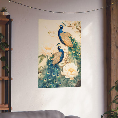 Matte Vertical Peacock Poster