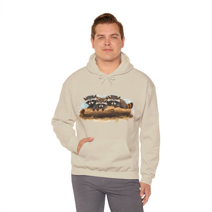 Cozy Raccoon Hooded Sweatshirt - Unisex Heavy Blend™- Raccoon in hoodie - Raccoon Hoodie with ears