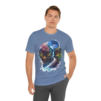 Classic and Unisex T-Shirt with 3D Watercolor design - Lightweight Fabric Tee