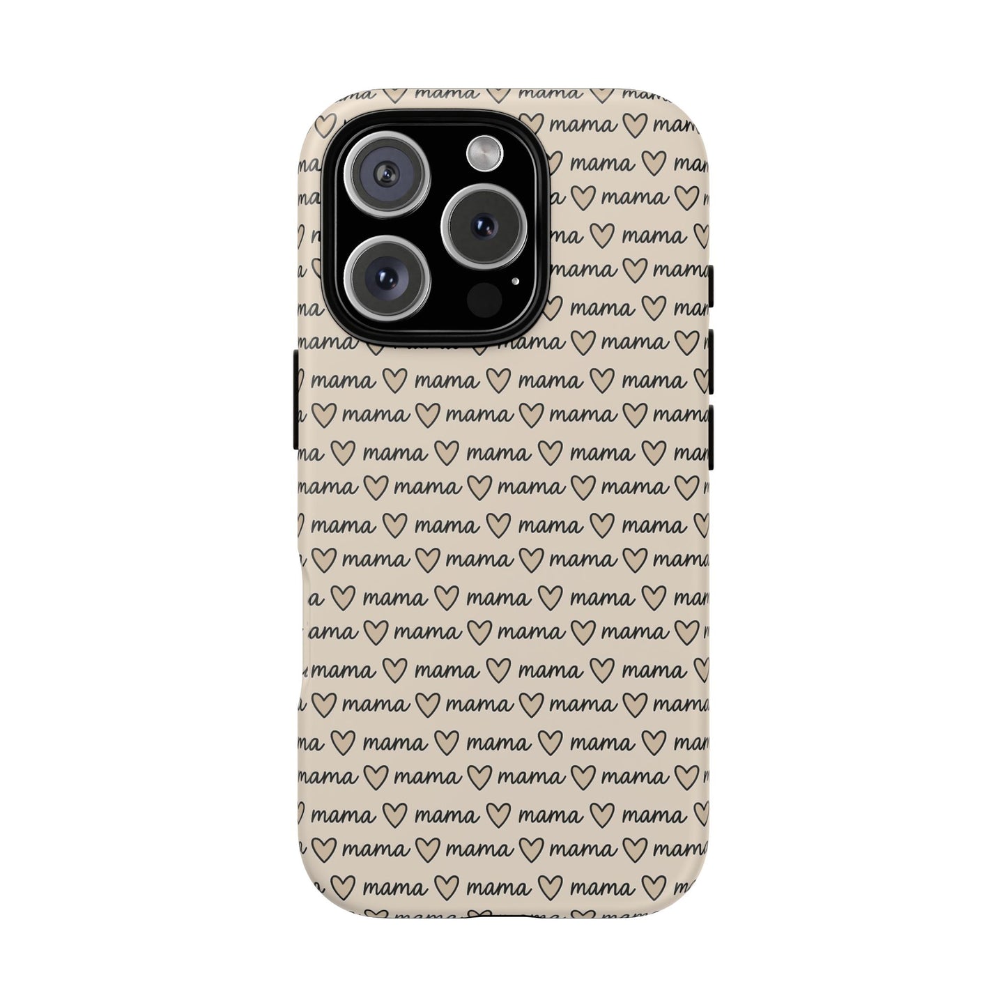 Mama Script Heart Pattern Phone Case
