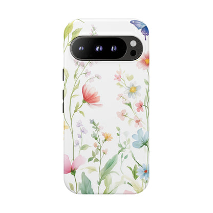 Watercolor Wildflower & Butterfly Phone Case - iPhone, Samsung, and Google case