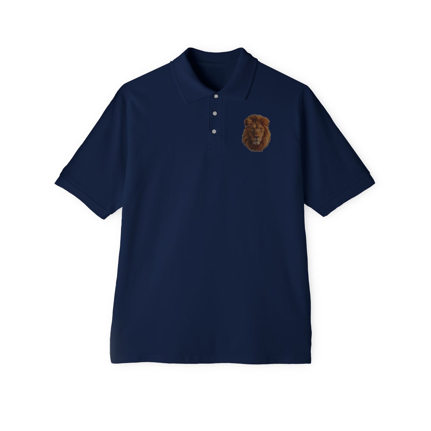 Men's Polo Striking Lion Design