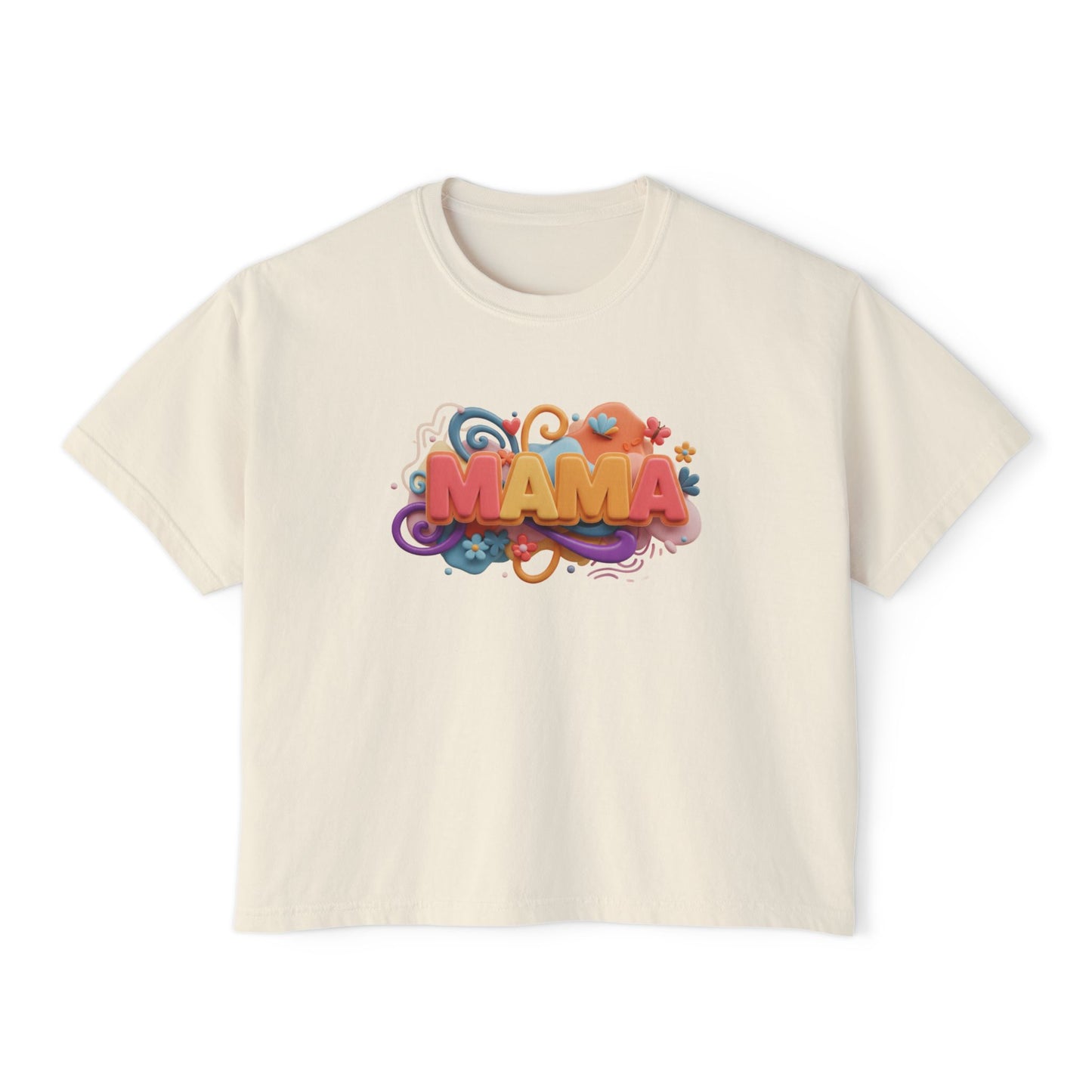 Mama Boxy Tee – Casual Women's T-Shirt for Moms - Women's Boxy Tee