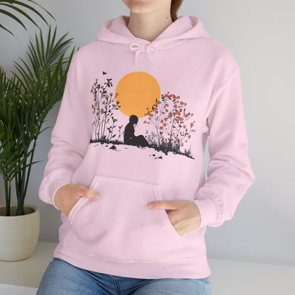 Serene Serenity Unisex Heavy Blend™ Hooded Sweatshirt - Woman & Nature Design Hoodie for Men and Women