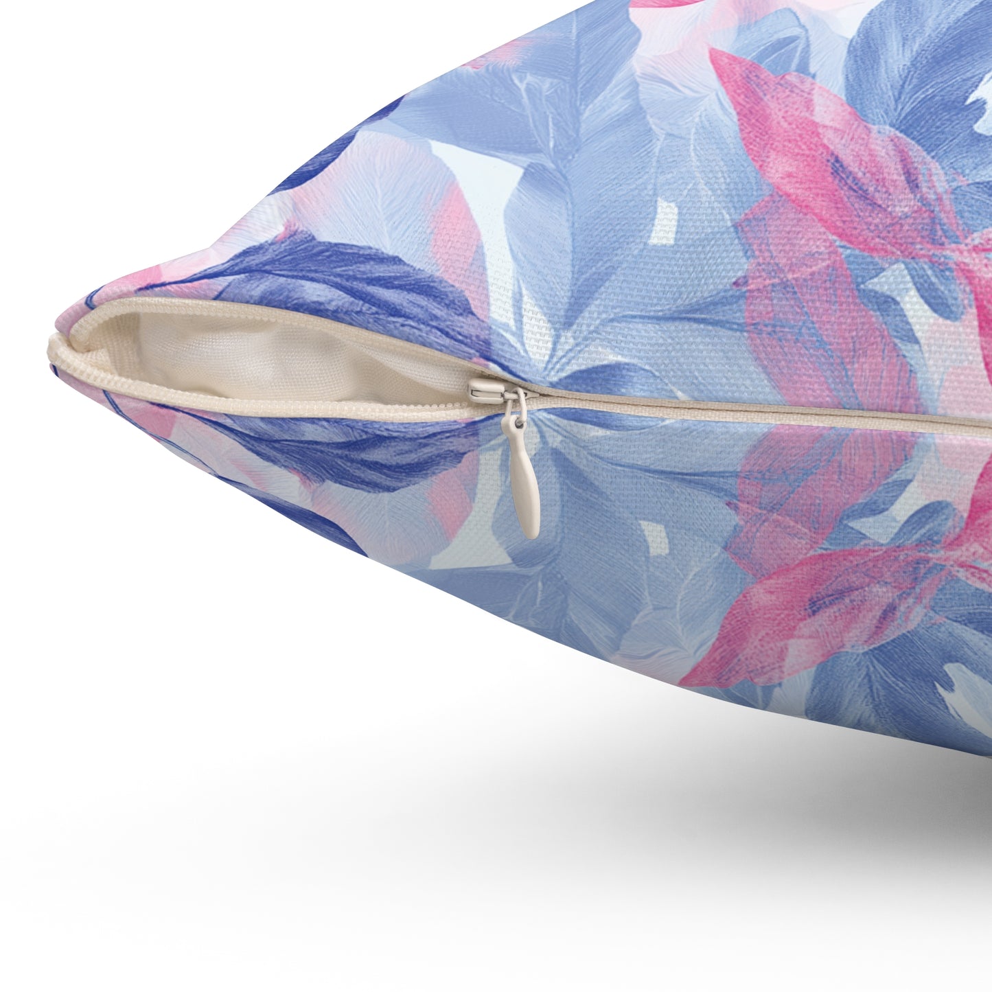 Decorative Pillow - Colorful Pastel Leaves in Pink & Blue Tones