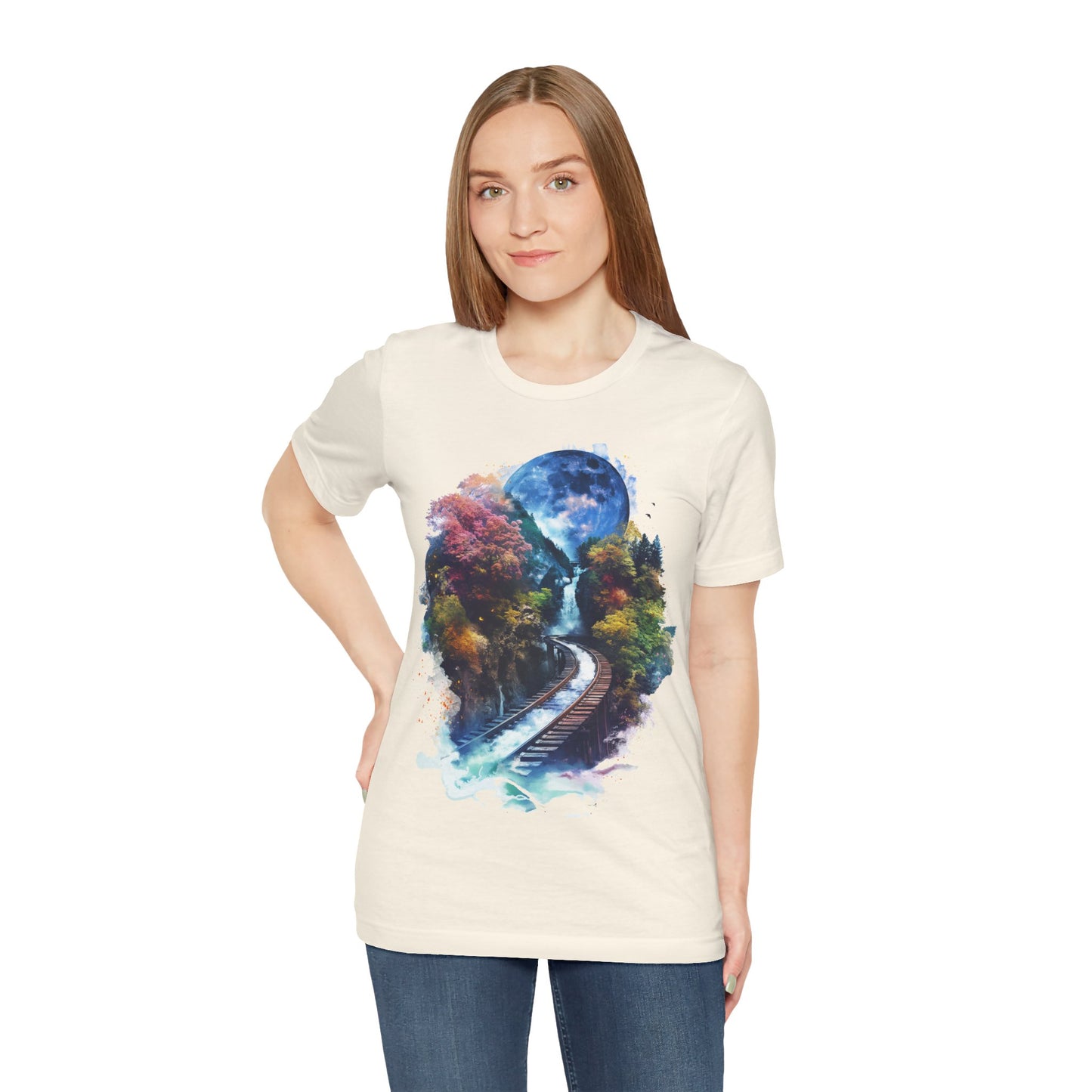 Classic and Unisex T-Shirt with 3D Watercolor design - Lightweight Fabric Tee