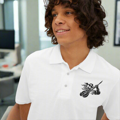 Stylish Men's Polo with Artistic Design, Casual Wear, Gift for Dad, Summer Fashion, Comfortable Polo Shirt