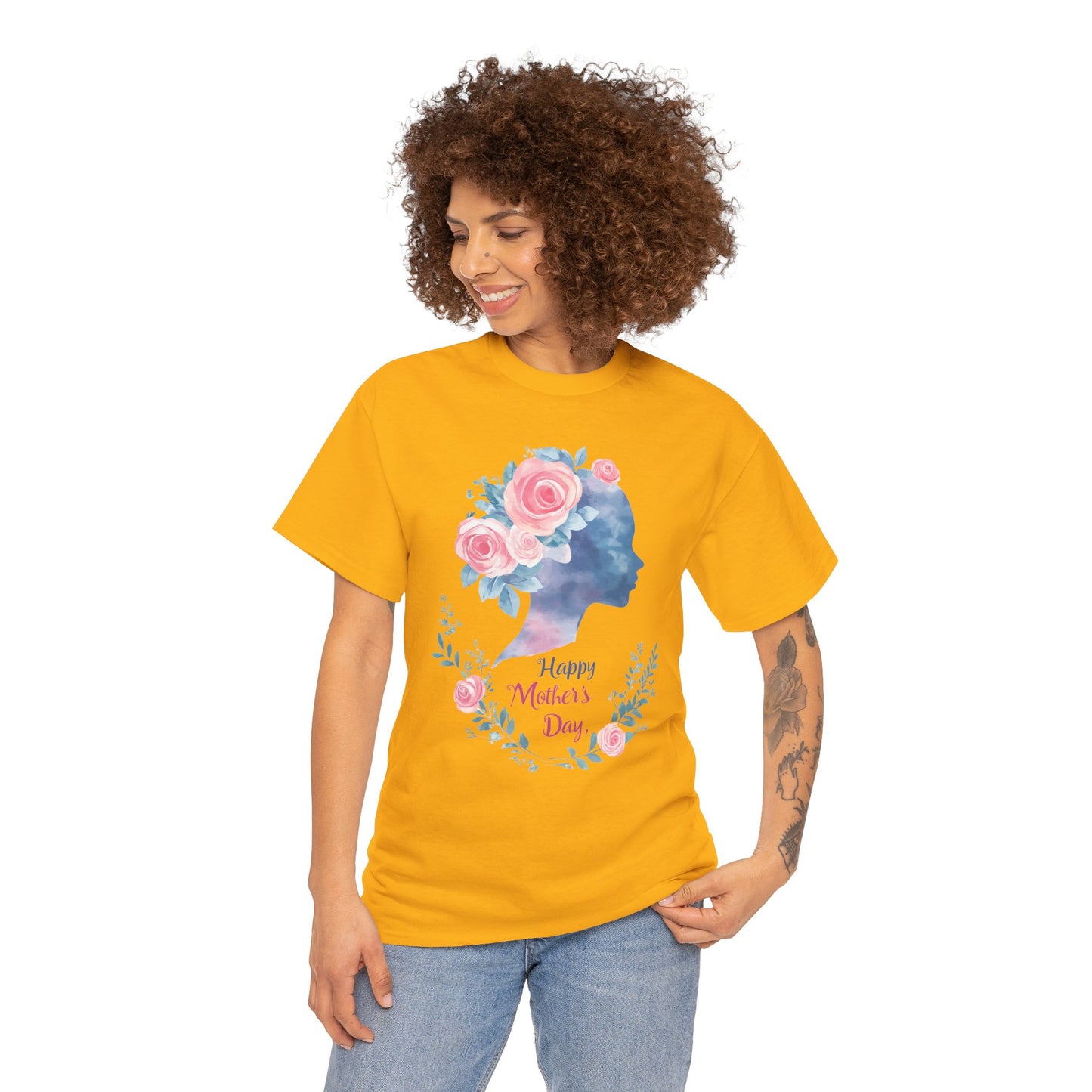 Floral Mother’s Day Heavy Cotton Tee - Gift for Mom