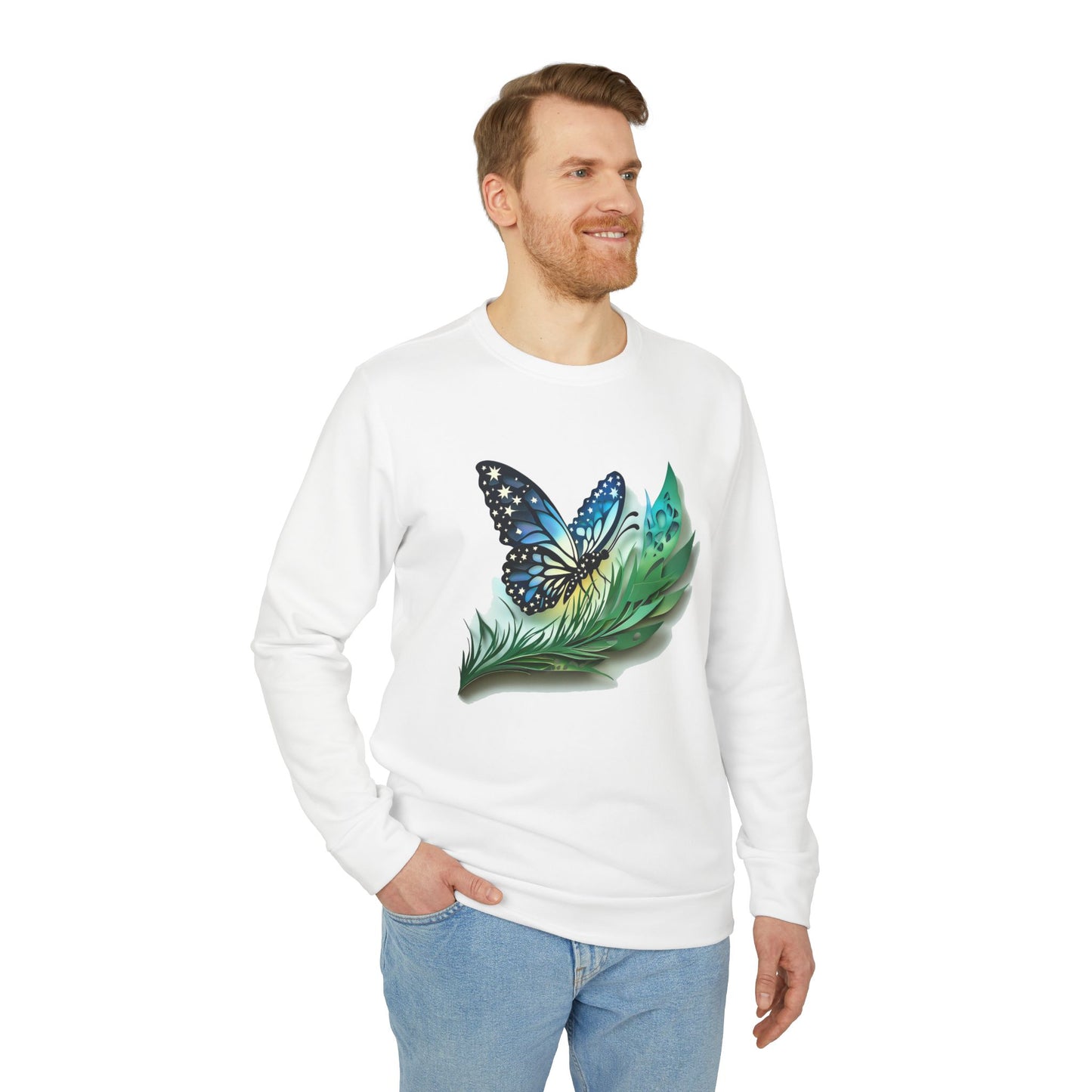 Butterfly Adidas Unisex Fleece Crewneck Sweatshirt