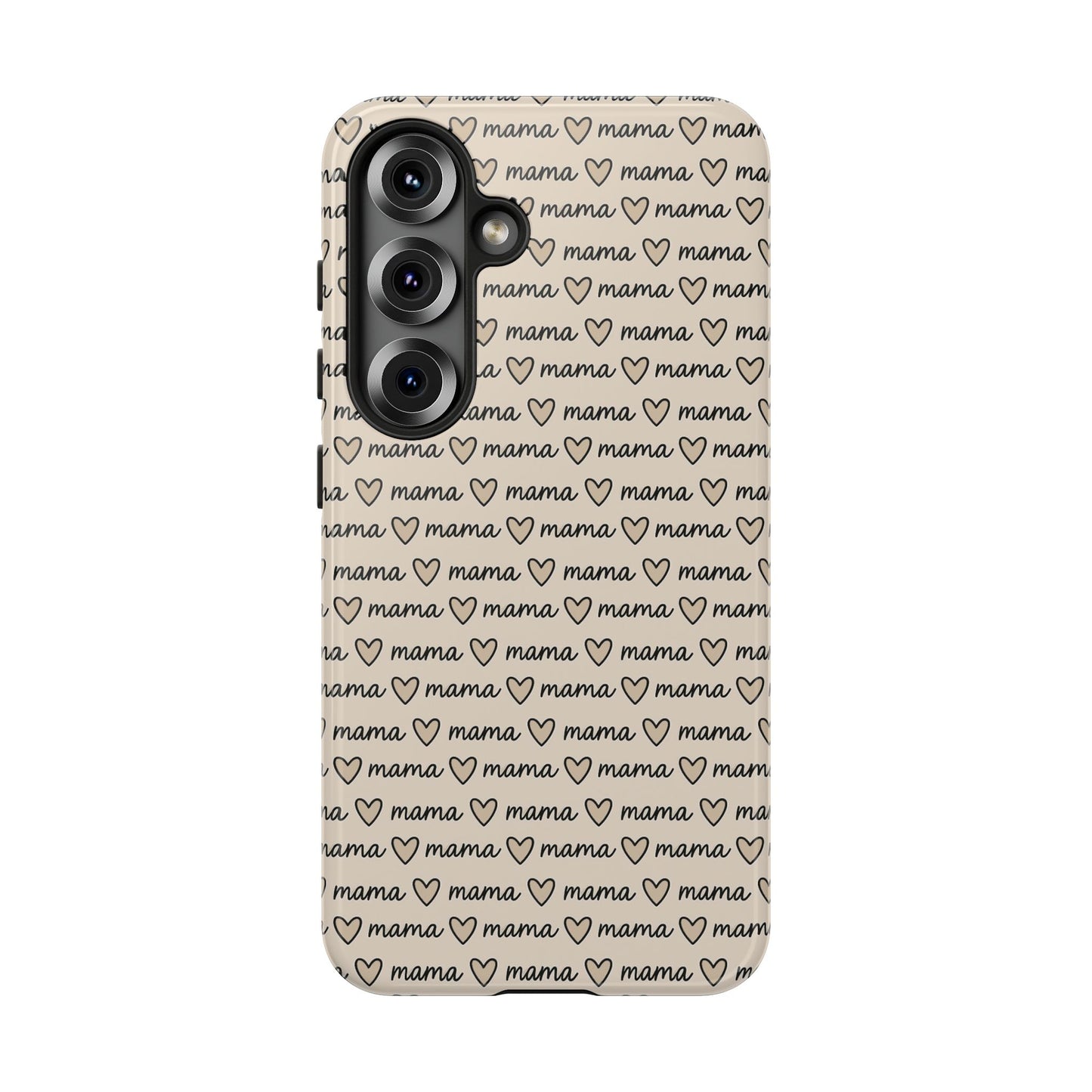 Mama Script Heart Pattern Phone Case