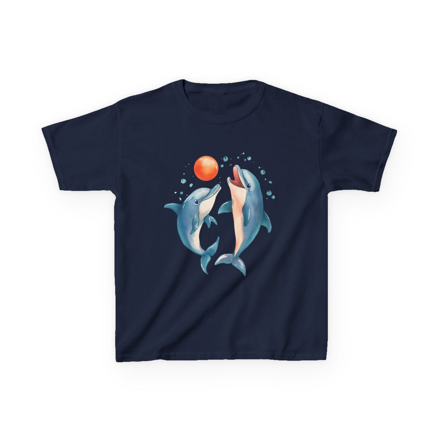Playful Dolphins design Youth T-shirt- Unisex Youth Heavy Cotton™ Tee