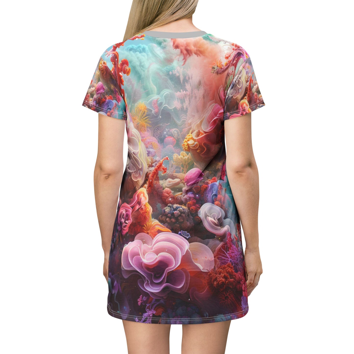 Abstract Watercolor T-Shirt Dress