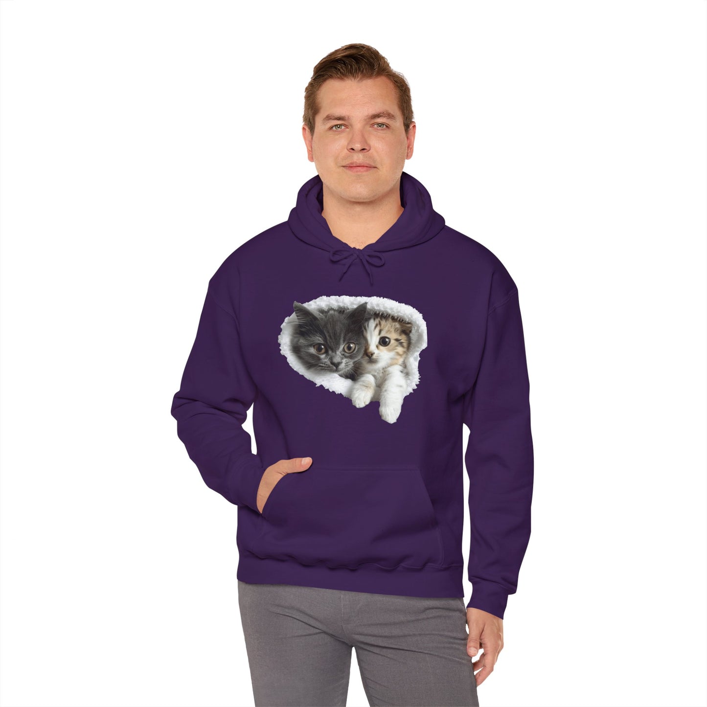 Cute Cat Design for Cat Lovers - Unisex Heavy Blend™ Hooded Sweatshirt - Cat Hoodies for Men and Women