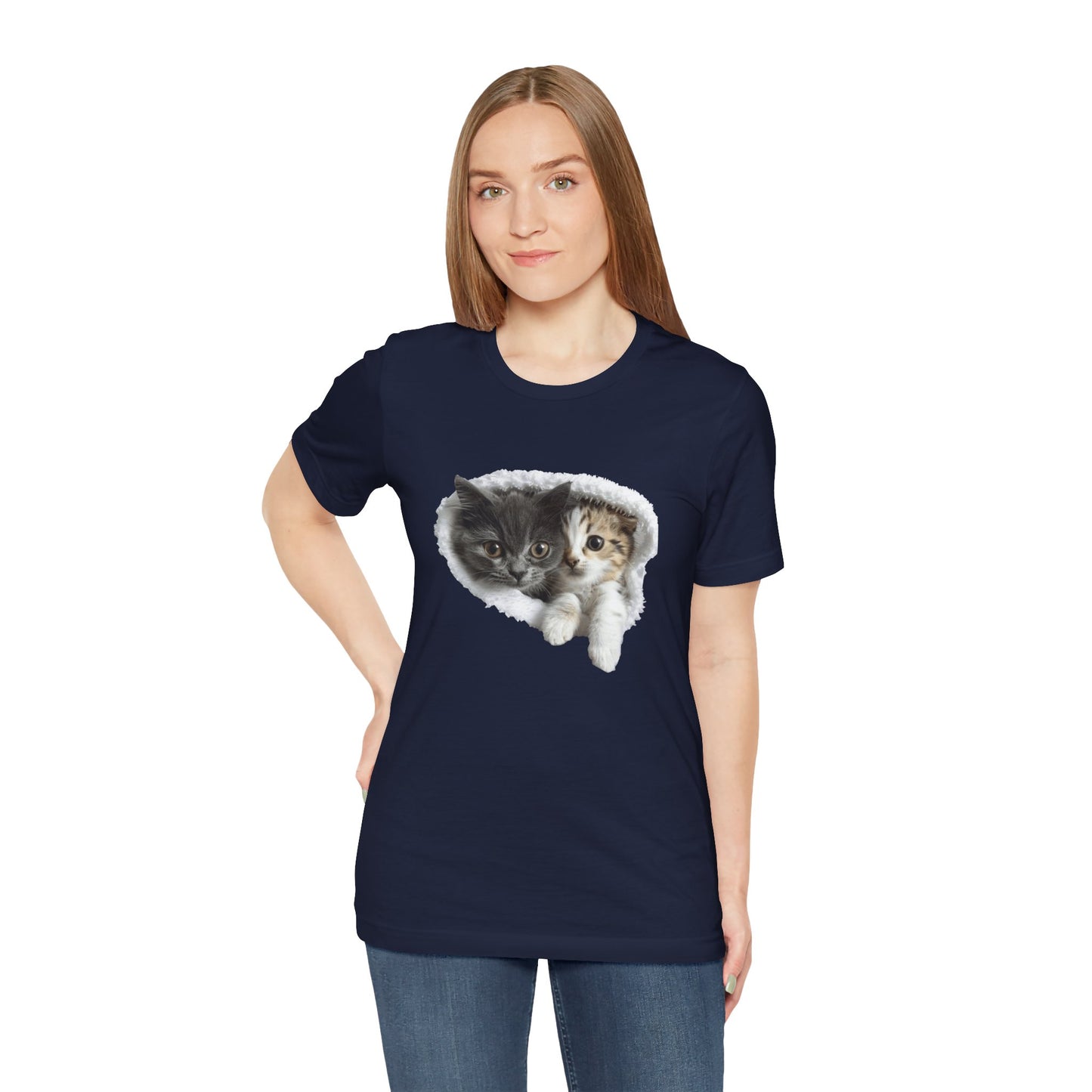 Cute Cats T-shirt for Cat Lovers - Lightweight Fabric Tee