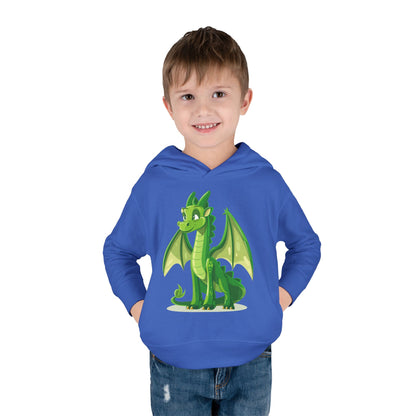 Toddler Pullover Fleece Hoodie - Cute Cartoon Dragon Design Hoodie