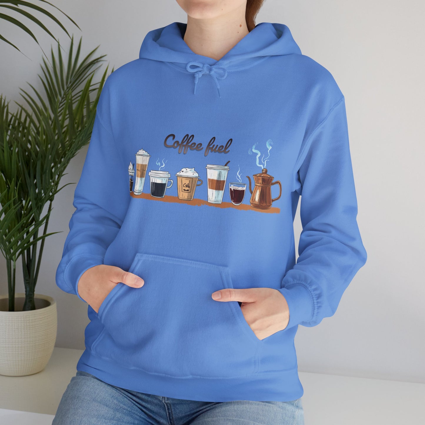 Unisex Heavy Blend™ Hooded Sweatshirt - Coffee Lovers Unisex Hoodie - Cozy Coffee Cups Design Hoodie for Men and Women