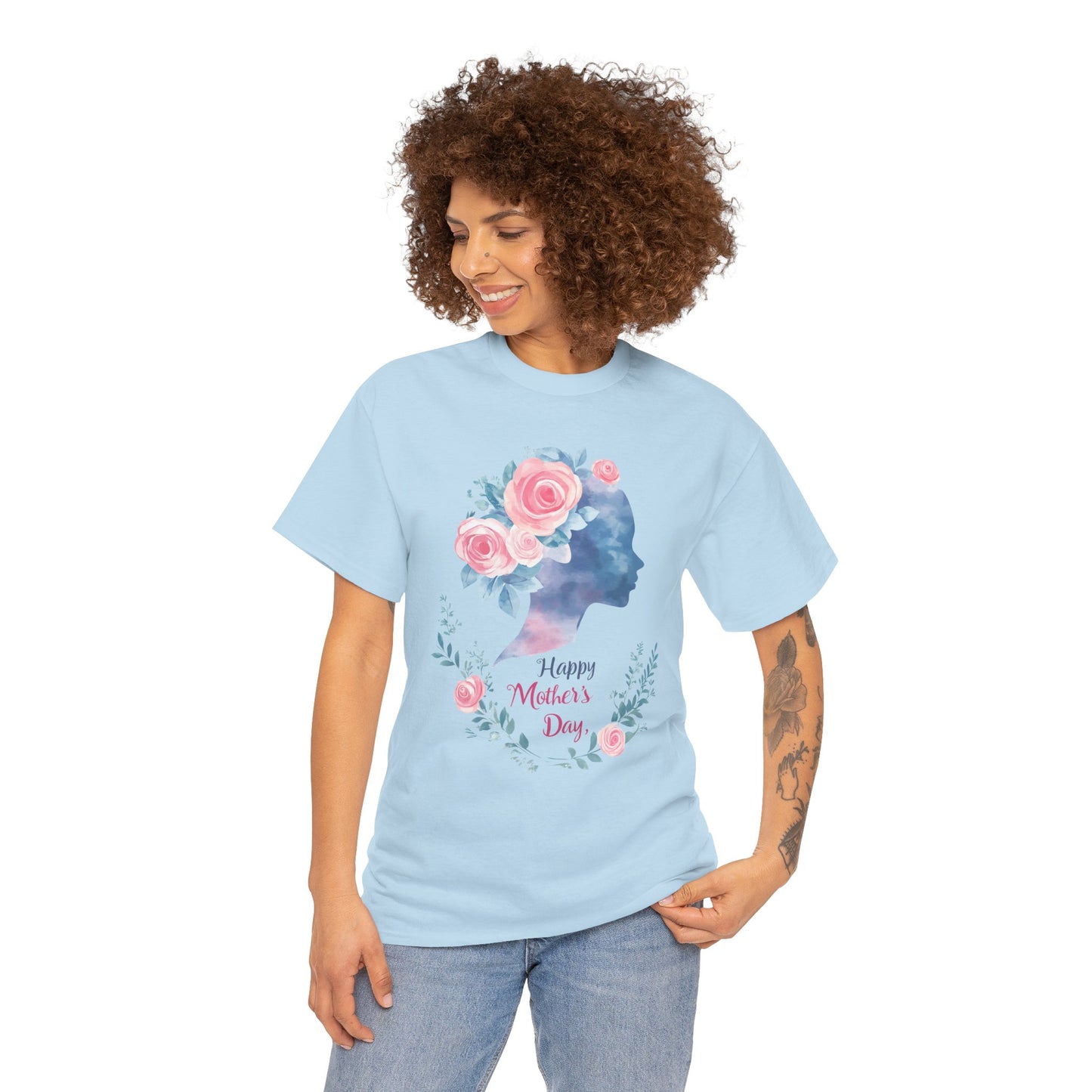 Floral Mother’s Day Heavy Cotton Tee - Gift for Mom