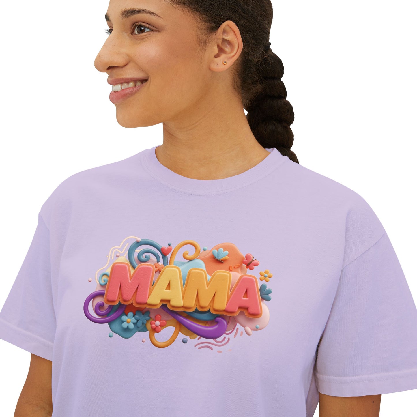 Mama Boxy Tee – Casual Women's T-Shirt for Moms - Women's Boxy Tee