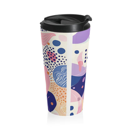 Stainless Steel Geometric Travel Mug - 15oz Coffee Thermos