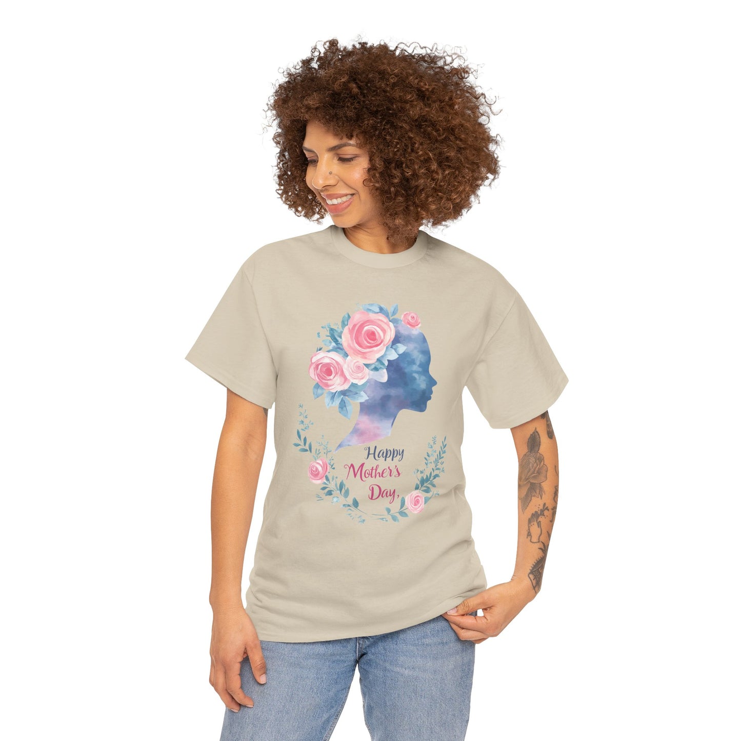 Floral Mother’s Day Heavy Cotton Tee - Gift for Mom