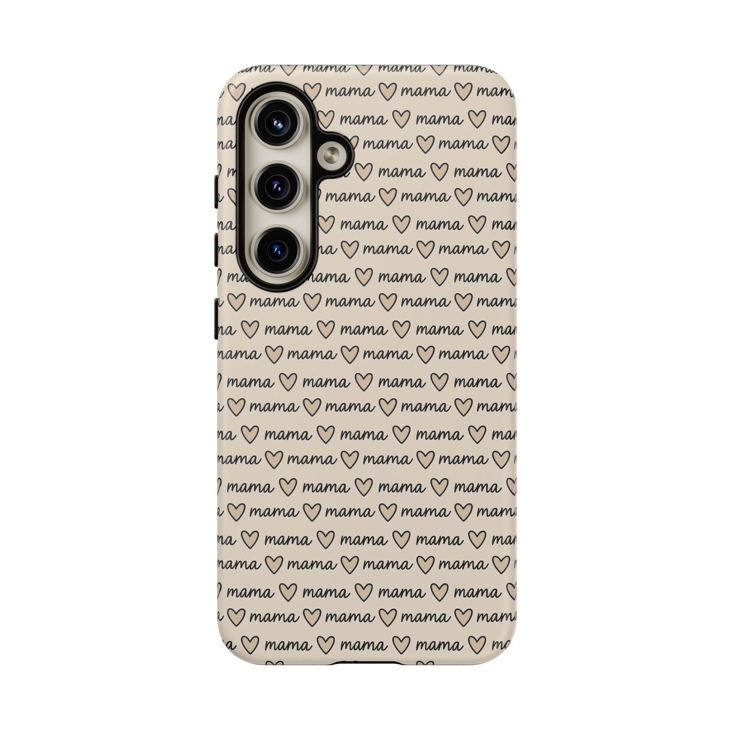 Mama Script Heart Pattern Phone Case