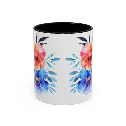Oil colored  Wildflowers Accent Coffee Mug,  (11oz, 15oz)