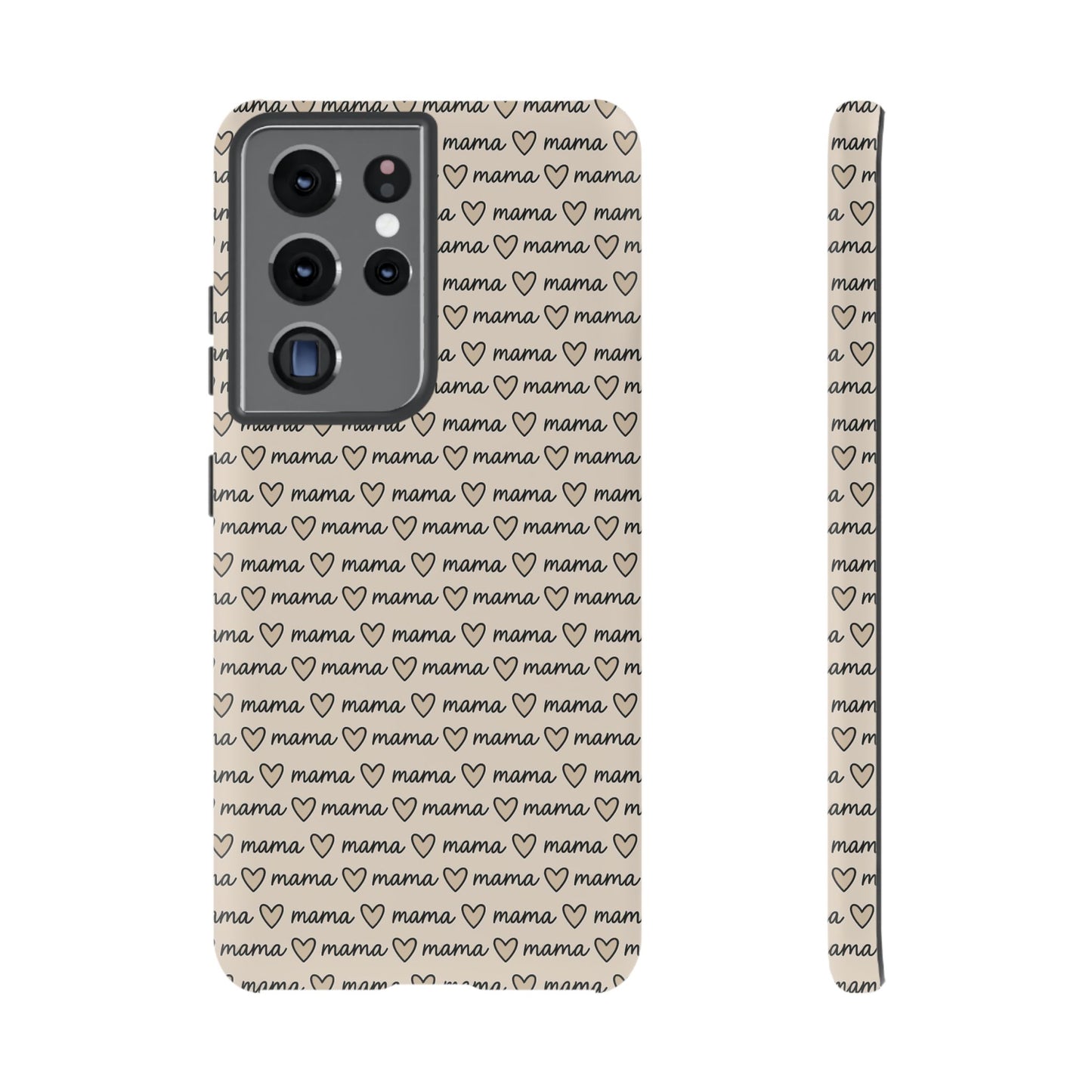Mama Script Heart Pattern Phone Case