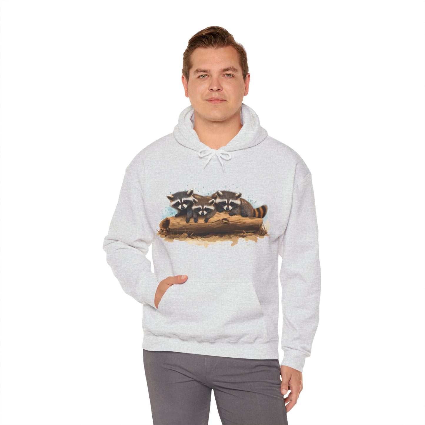 Cozy Raccoon Hooded Sweatshirt - Unisex Heavy Blend™- Raccoon in hoodie - Raccoon Hoodie with ears