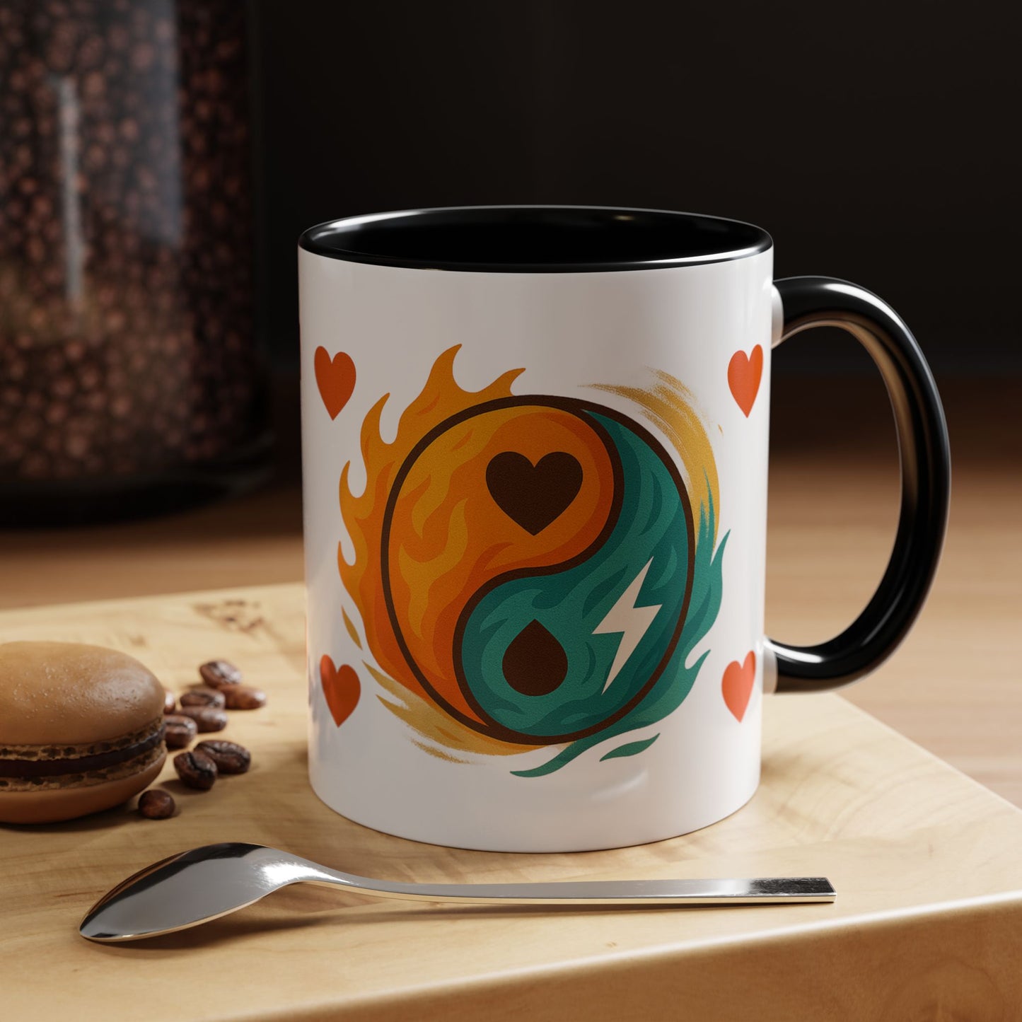 Bold Yin Yang Accent Coffee Mug – 11oz & 15oz – Perfect for Coffee Lovers