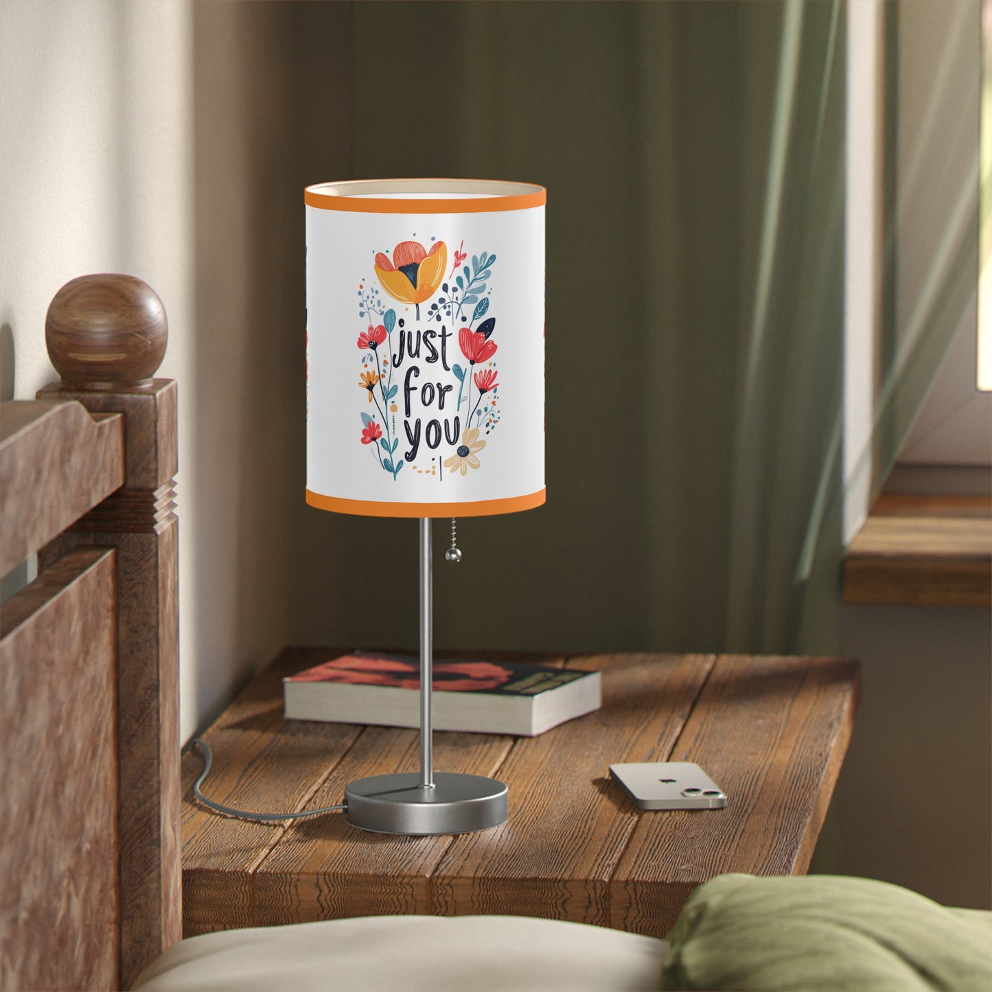 Floral Table Lamp - "Just For You" Design - Gift - Lamp on a Stand, US|CA plug - Table Lamps